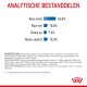 Nederlandse huisdiervoeding voedingsinformatie: 36% eiwit, 10% vet, 7,5% as, 10,3% vezels.