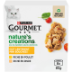 Purina GOURMET Nature's Creations kattenvoerdoos, witte kat, langzaam gegaarde stukjes kip en kalkoen, 8x85 g, recyclebaar