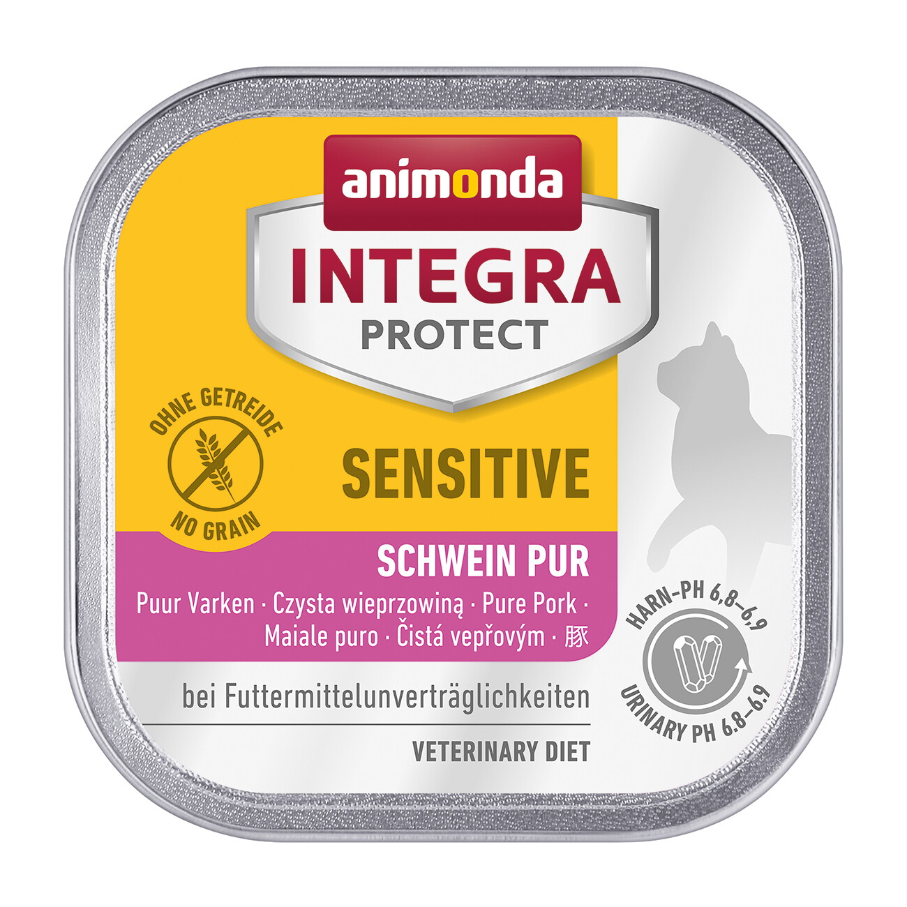 animonda Integra Protect Nassfutter Katze, Adult, Sensitive Schwein pur 16x100 g