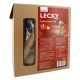 Emballage des friandises pour chiens "Lecky Extra-hard n° 63", montrant un chien sur le devant et des informations nutritionnelles au dos.
