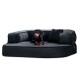® SHARLEEN VISCO PLUS - Orthopädisches Hundesofa mit kuscheligem Teddystoff anthrazit 1 m, 40 cm, 80 cm