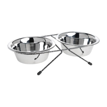 Stainless Steel Bowl Set with Stand 2x1.2 l