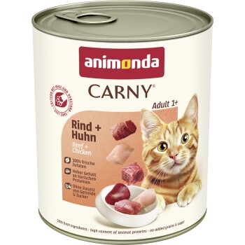 Comparer les prix de animonda Carny nourriture humide pour chat adulte Bœuf et poulet 12x800 g