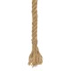 Natuurlijke jute touwspeelgoed voor huisdieren, met een gedraaide vorm en een rafelige uiteinde, ideaal voor kauwen en spelen.