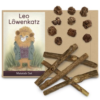 LEO LÖWENKATZ Matatabi Set aus getrockneten Früchten (20g) und Katzenminze-Sticks (5 Stck).