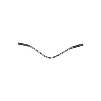 Schwarzes Haustierhalsband, verziert mit funkelnden Strasssteinen, elegant geschwungen, das ein luxuriöses Design zeigt.