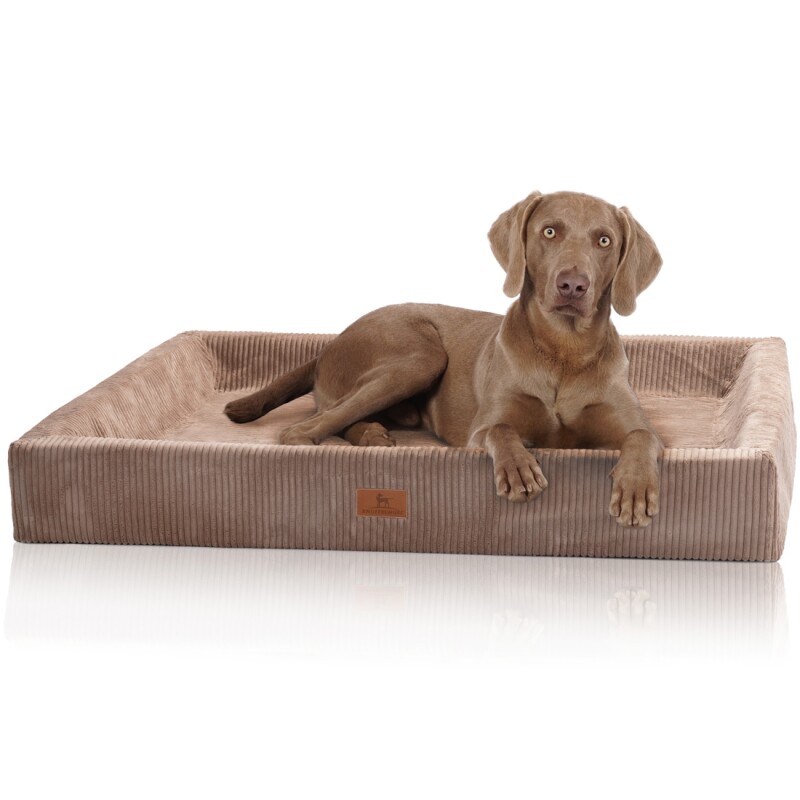 Knuffelwuff orthopädisches Hundebett aus Cord mit Handwebcharakter Santiago