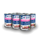 Sechs Dosen Nutri QM 'M!EAT' Hundefutter mit der Aufschrift 'Mit Herz und Rote Beete / With Heart and Beetroot', 93% Fleisch, Hergestellt in Deutschland