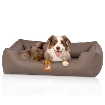 orthopädisches Hundebett aus Kunstleder Lovelock gelbbraun XL