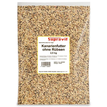 Gemischte Vogelfuttermischung mit verschiedenen Samen und Körnern, geeignet für Ziervögel.