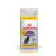 Sac de nourriture pour chats Royal Canin Regular Sterilised, 12 kg, avec une illustration de chat gris, avec '10KG + 2KG GRATUIT' mis en avant en jaune.
