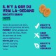 Emballage de biscuits Bravo pour la saveur pomme et myrtille, mettant en avant une recette végétale, sans sucre et sans céréales.