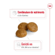 Croquettes pour animaux de compagnie, avec texte indiquant "Combinaison de nutriments et de vitamines" et "Enrichi en EPA, DHA et en vitamine C".