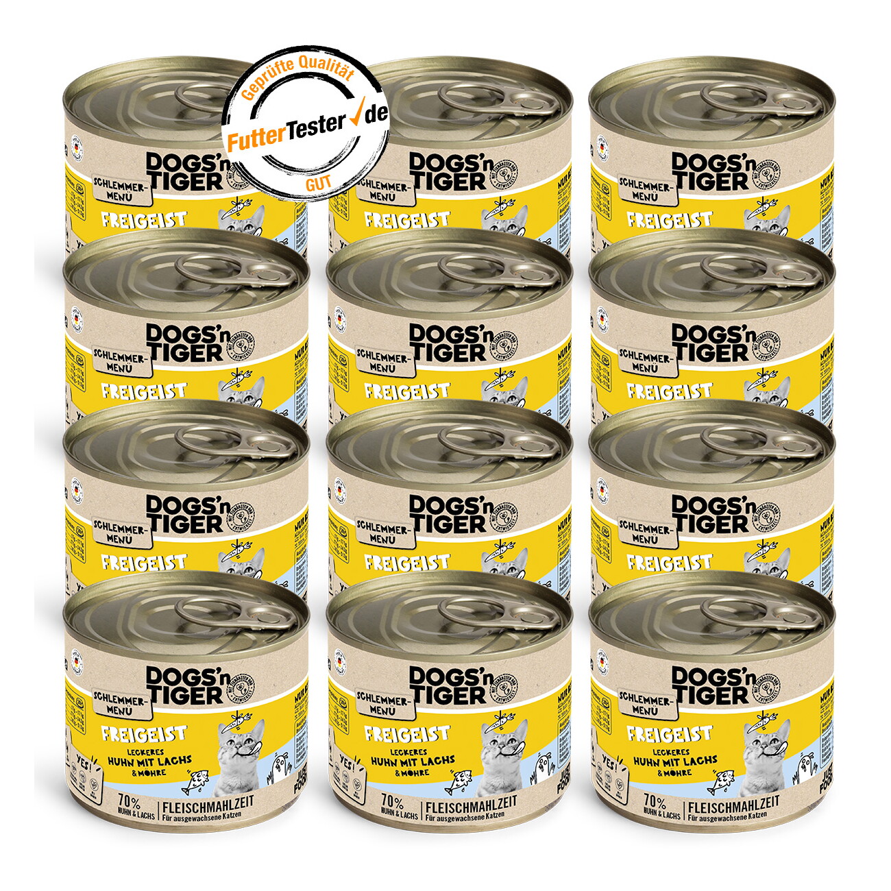 Dogs'n Tiger Freigeist Huhn & Lachs 12x200 g