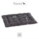 Graues Hundebett mit gepolstertem Design, misst 50 cm mal 40 cm, beschriftet mit "M" und trägt den Markennamen "Pointer."