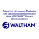WALTHAM™-Logo mit deutschem Text, der besagt, dass es mit Tierärzten und Ernährungsspezialisten des WALTHAM™ Petcare Science Institute entwickelt wurde.