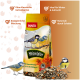 PANTO Meisenfutter-Sack mit zwei Meisen auf einem Zweig und einem Samenhaufen, sichtbarer Text 'PANTO' und 'Meisenfutter'.