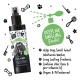 Schwarze Sprühflasche Bugalugs Aloe & Kiwi Cologne für Hunde mit Text, der Frische, Aloe Vera, vegan und pH-ausgewogene Vorteile hervorhebt.