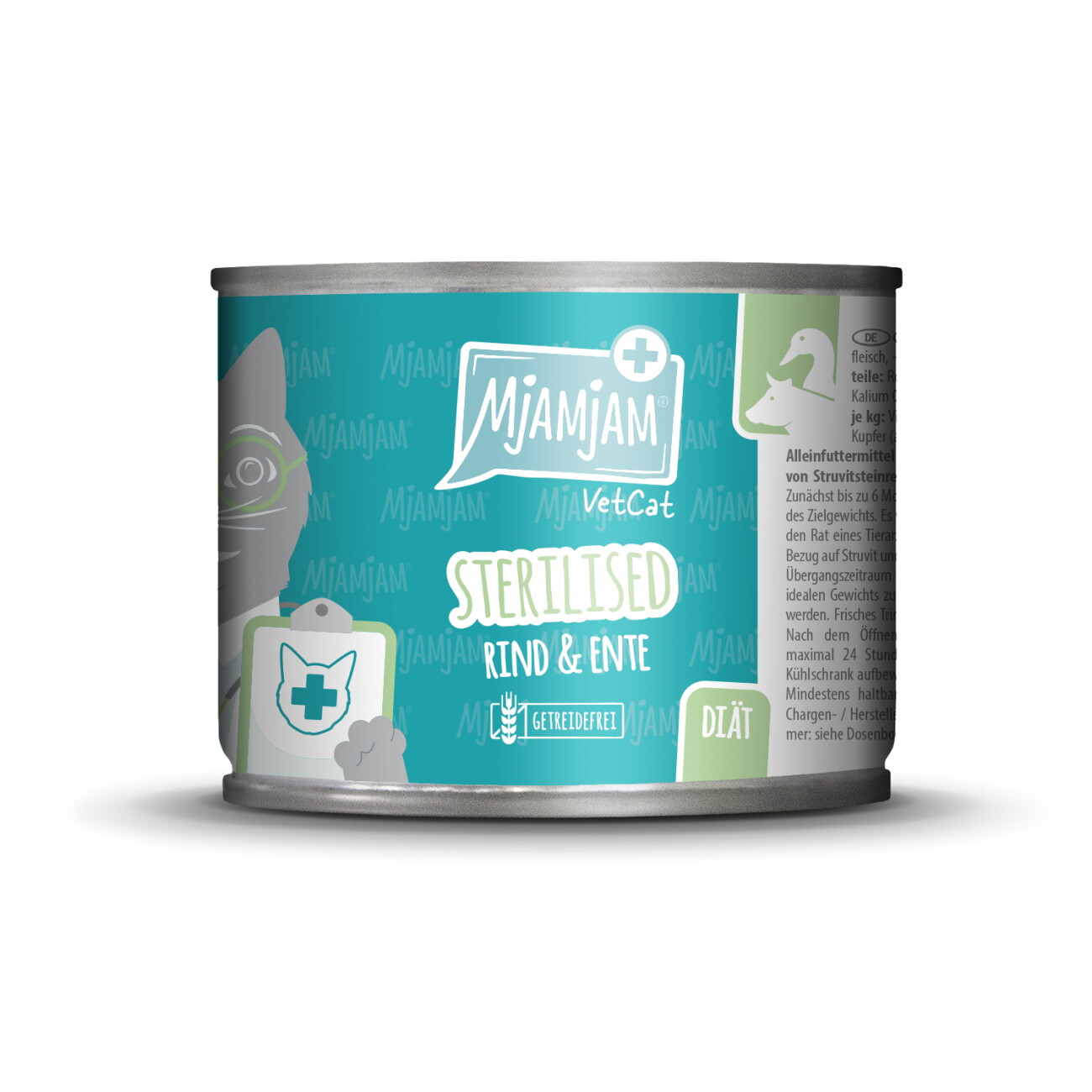 MjAMjAM Nassfutter Katze Adult VetCat Diät, Sterilized Rind & Ente 6x200 g