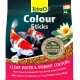 Tetra Pond Colour Sticks visvoer verpakking met levendige koi-vissen, een waterlelie, en tekst die 'Helder Water & Levendige Kleuren' benadrukt.