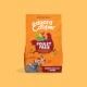 Oranje zak Edgard Cooper hondenvoer met label 'Poulet Frais', kip-silhouet, fruit en 'Chiens Adultes Larges'