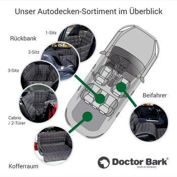 Doctor Bark Autoschondecke Rückbank 3-Sitz schwarz M