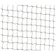 Nahaufnahme eines Haustiersicherheitsnetzes mit einem Gittermuster, mit quadratischen Öffnungen und einer neutralen Farbe auf einem weißen Hintergrund.