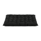 Schwarzes Haustierbett mit einem gepolsterten Design, das eine weiche, gepolsterte Oberfläche für Komfort bietet.