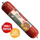 Fleischeslust Holz-Futterbox und rote Futterrolle mit Aufschrift ‚Pures Lamm / Pure Lamb‘ und ‚Natürlich & Artgerecht‘.