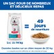 Sac de 14 kg de nourriture pour chiens Hill's Science Plan Hypoallergénique avec un chien blanc duveteux et un texte indiquant 49 jours de nourriture.