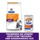 Hill's Prescription Diet Urinary Care Hundefutter: Verpackung für Trocken- und Nassfutter mit einer Dalmatiner-Illustration. Text: "Probieren Sie unser köstliches Trocken- und Nassfutter."