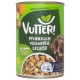 Vutter! veganes Hundefutter-Dose mit einem braunen Hund, mit dem Text "Pflanzlich vollwertig lecker" und "Wie Lamm Süßkartoffel & Kartoffeln."