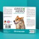 Produktbox für "Green Hero Ohrenwunder" mit einem Hund und einer Katze, mit Gebrauchsanweisungen, Zutaten und natürlichen Wirksamkeitsansprüchen.