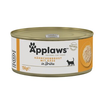 nat kattenvoer Adult in bouillon Kippenborst met kaas 24x156 g