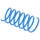 Blue spiral pet toy designed for chewing and play, featuring a smooth, flexible texture.