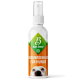 Sprühflasche mit der Aufschrift "Baviette" und "AUGENREINIGER FÜR HUNDE", grünem Logo, orangefarbenem Etikett und Hundegesicht.