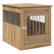 Holz-Haustierbox mit Metallstäben und einer vorderen Riegeltür, für den Innenbereich konzipiert.