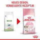 Bild zeigt zwei Katzenfutterbeutel nebeneinander: links "Pädiatrisches Wachstum" von Royal Canin, rechts "Kätzchen" für Katzen bis zu 12 Monaten.
