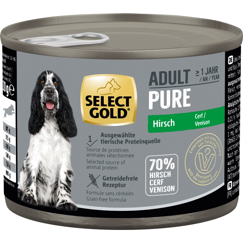 SELECT GOLD Pure Adult Hert 6x200 g
