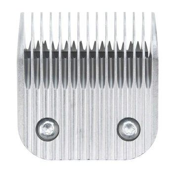 Metall-Haustierpflege-Schneiderklinge mit mehreren Zähnen und zwei Schrauben, entworfen für effizientes Felltrimming.