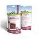 Ein Paket von Bellfor Premium gefriergetrockneten Hühnherzen für Hunde, mit dem Text "Leckerbissen Hühnherzen" und "Hühnherzen."