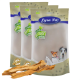 Drei Beutel Lyra Pet Nature Power Hundeleckerlis mit verschiedenen Hunden auf der Verpackung, begleitet von getrockneten Kaustangen.