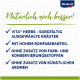 Vita® Herbs Produktwerbung mit Text, der sorgfältig ausgewählte Kräuter, hohen Fasergehalt und das Fehlen von künstlichen Zusatzstoffen hervorhebt.