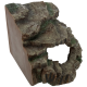 Dekorativer, steinförmiger Haustierlebensraum-Zubehör mit strukturierten Oberflächen und einer hohlen Öffnung, ideal für kleine Tiere.
