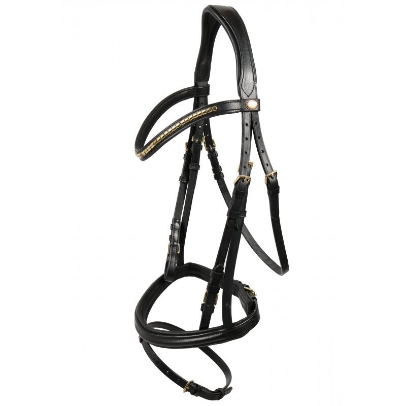 Hans Melzer Horse Equipment Hans Melzer Trense Bredeneek schwarz/messing Pony