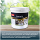 Weißer 10-kg-PANTO-Eimer "Lämmermilch" mit Lamm-Milchpulver, Etikett mit Lämmerfotos und deutschem Produkttext.