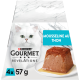 Boîte Purina Gourmet Revelations avec un chat blanc à poils longs, mousseline au thon servie sur assiette, mention «Mousseline au thon» et «4x 57 g».
