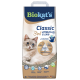 Biokat's Classic 3in1 Anzieh- und Pflege-Katzenstreu-Beutel mit blauäugiger Katze, 18 L, Angaben '70 Days' und 'CO2 Friendly'.