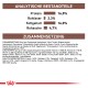 Nährwertkennzeichnung für Haustierfutter mit Angaben zu Protein (16,0 %), Ballaststoffen (2,3 %), Fett (16,0 %) und Asche (4,7 %).