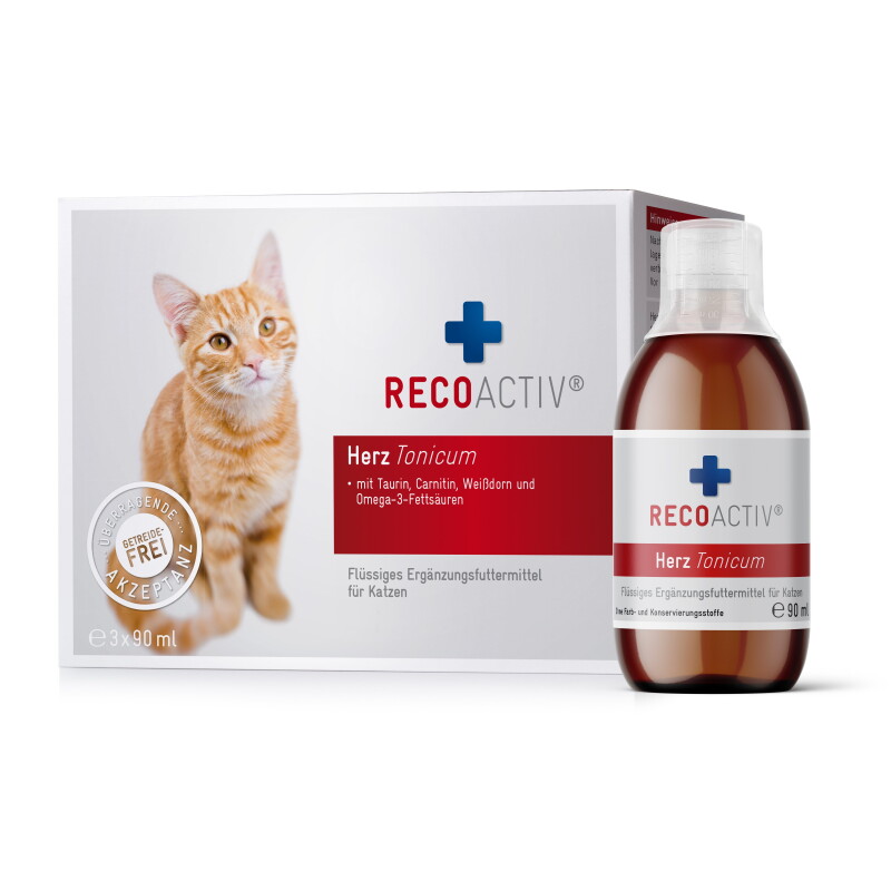 RECOACTIV Herz für Katzen, mit Taurin, 3 x 90 ml